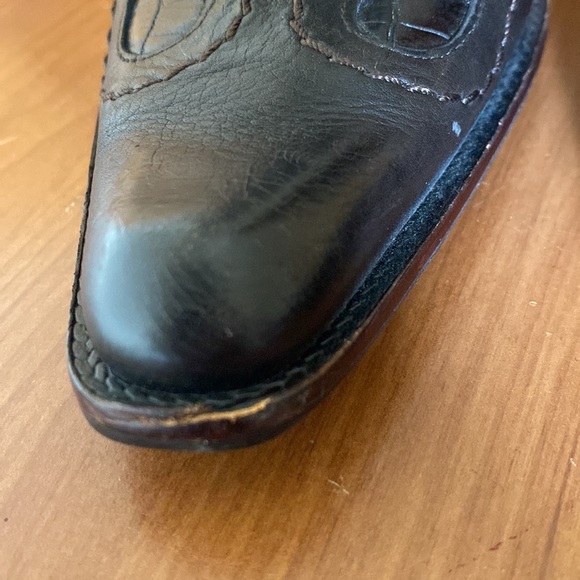 Stuart Weitzman Leather Snake Skin Embossed Cowgirl Boots - Picture 6 of 9